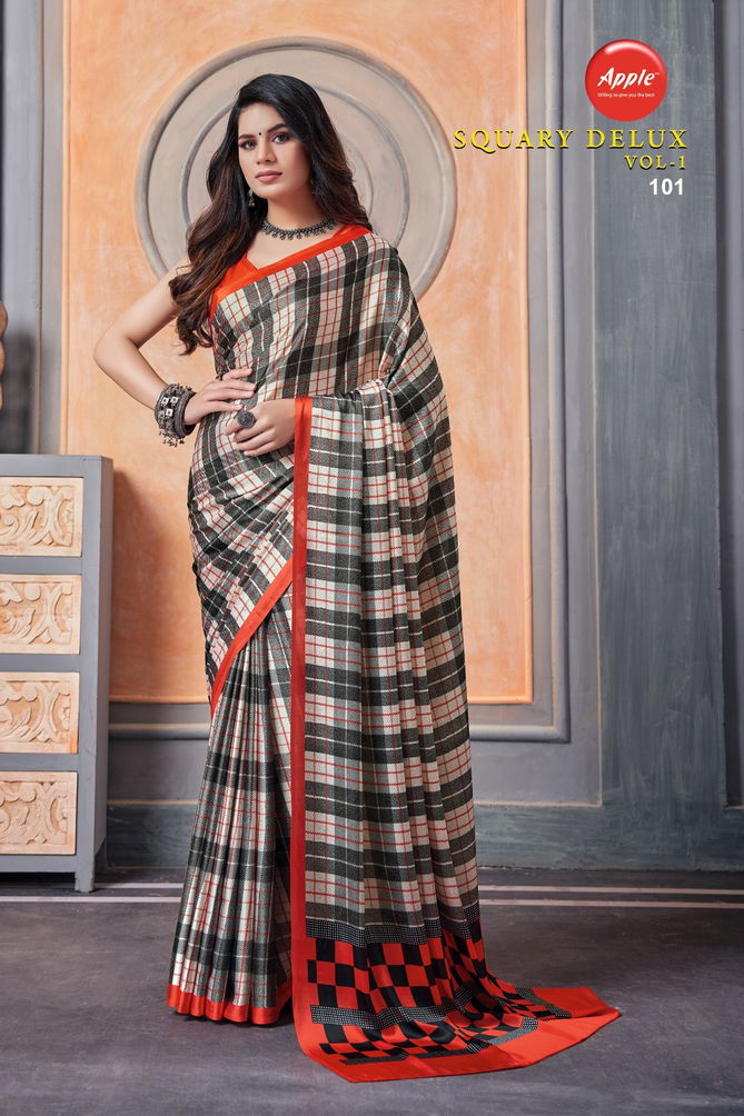 Squary Delux Vol 1 By Apple Printed Sarees Catalog
